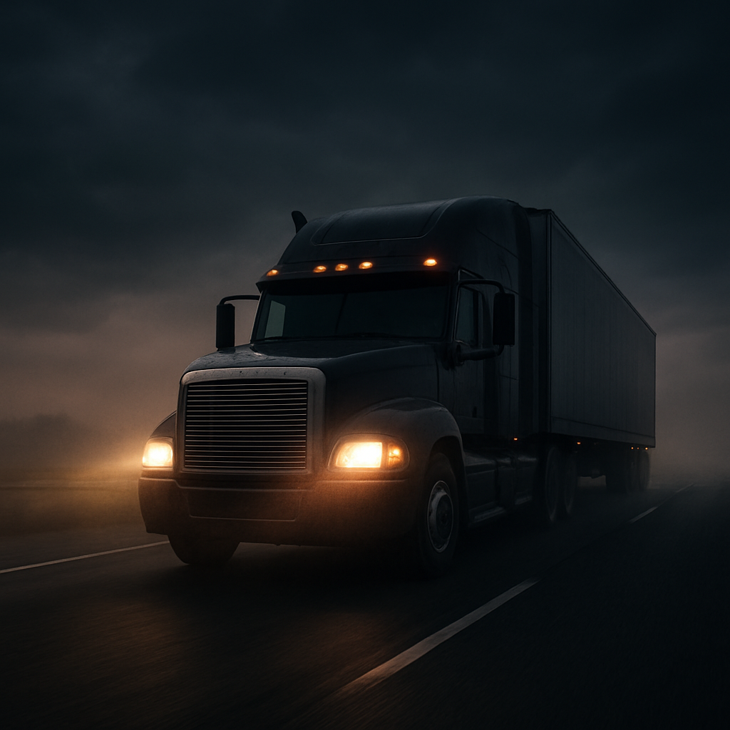 Commercial freight truck on the highway